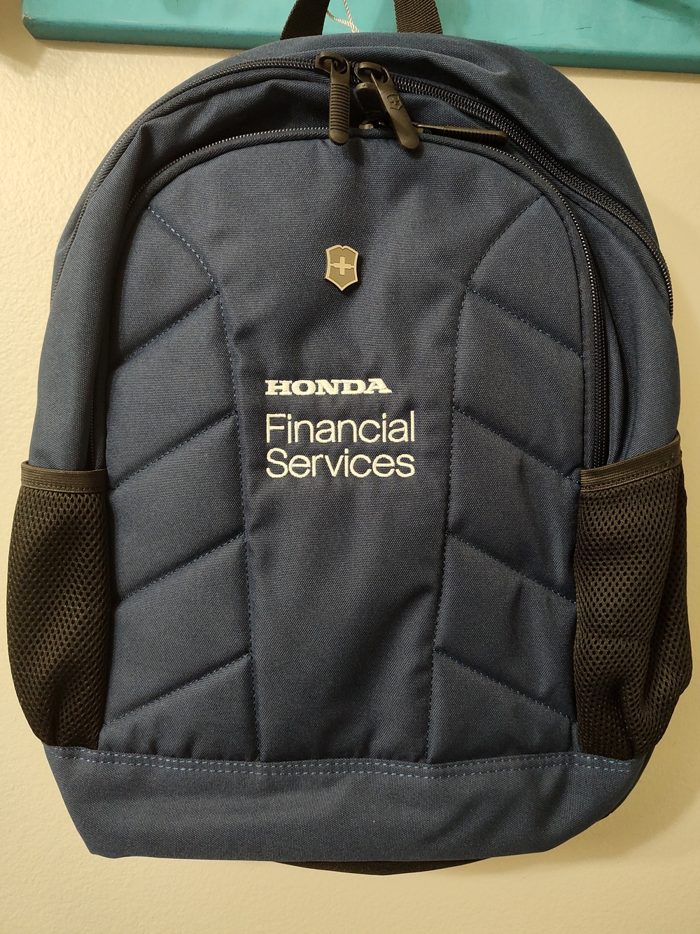 Victorinox Navy and Black Quilted 16" Laptop Backpack with Mesh Side Pockets